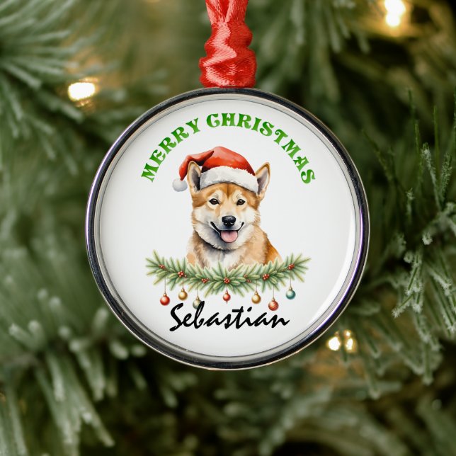 Personalised Christmas Aussie Animals Dingo Metal Ornament (Tree)