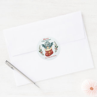 Personalised Christmas Baby Dragon Family Classic Round Sticker