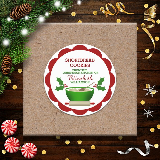 Personalised Christmas Baked Goods Classic Round Sticker (Creator Uploaded)