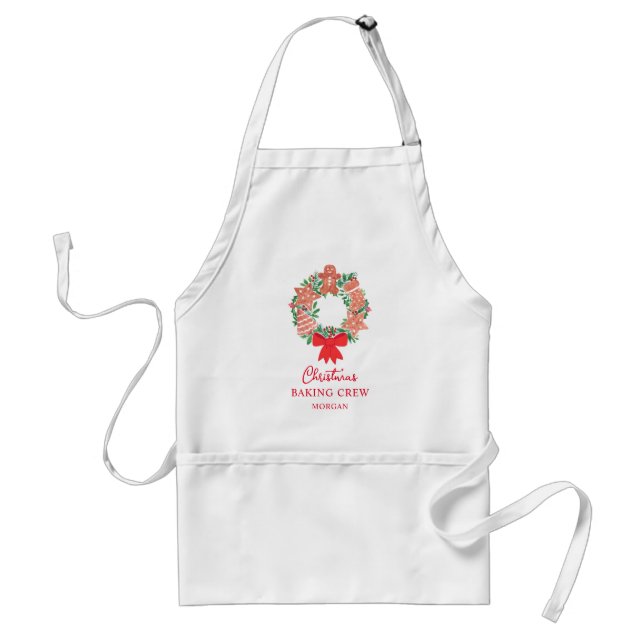 Personalised Christmas Baking Crew Standard Apron (Front)