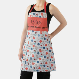 Personalised Christmas Baking Squad Pattern Apron