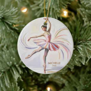  Personalised Christmas ballet Ballerina dancer    Ceramic Ornament