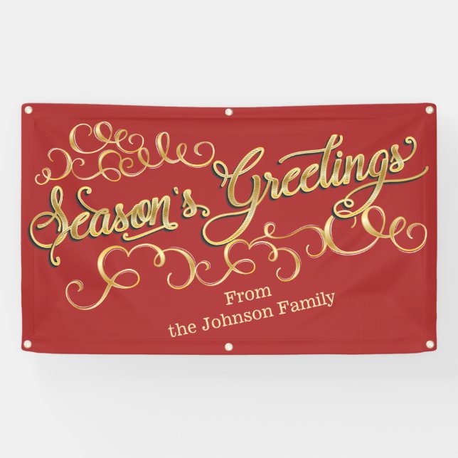 Personalised Christmas Banner Season's Greetings (Horizontal)