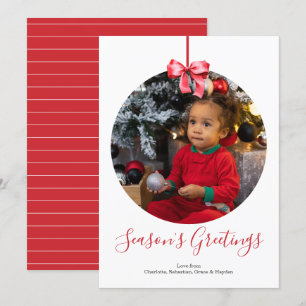 Personalised Christmas Bauble Photo Frame Holiday Card