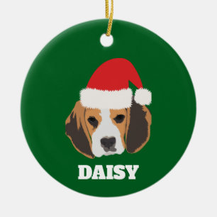 Personalised Christmas Beagle Ceramic Ornament