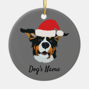 Personalised Christmas Bernese Mountain Dog Ceramic Ornament