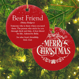 Personalised Christmas Best Friend Definition Ceramic Ornament