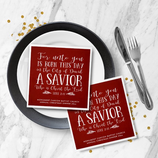 Personalised Christmas Bible Verse Typography Napkin (Personalized Christmas Bible Verse Typography Napkins)