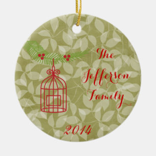 Personalised Christmas Bird Cage Family Ornament