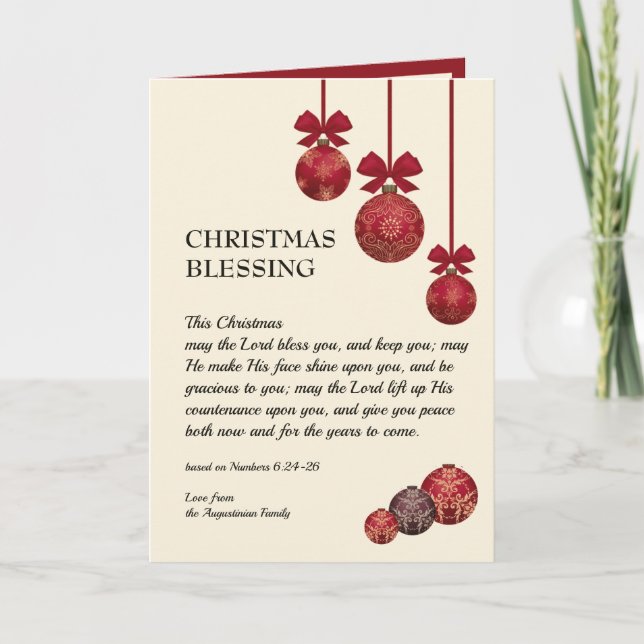 Personalised CHRISTMAS BLESSING Christmas Holiday Card (Front)