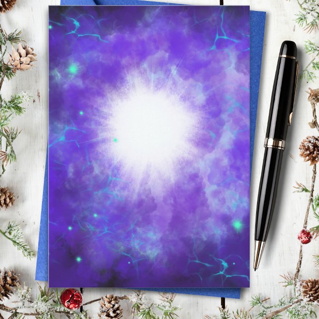 Personalised Christmas Blessings Bethlehem Star Holiday Card (Christmas star modern abstract personalized holiday greeting card)