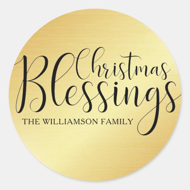 Personalised Christmas Blessings Envelope Seal (Front)