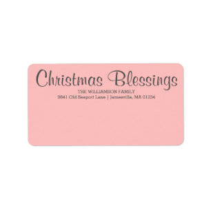 Personalised Christmas Blessings Mailing Label