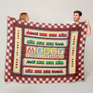 Personalised Christmas Block Party Fleece Blanket