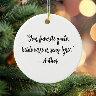 Personalised Christmas Calligraphy Quote Ceramic Ornament
