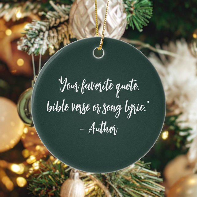 Personalised Christmas Calligraphy Quote Ceramic Ornament (Creator Uploaded)