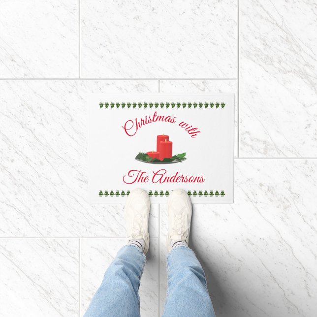 Personalised Christmas Candles kitchen mat (Creator Uploaded)