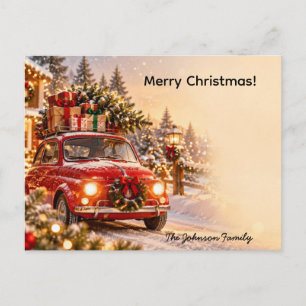 Personalised Christmas Car Christmas Tree Postcard