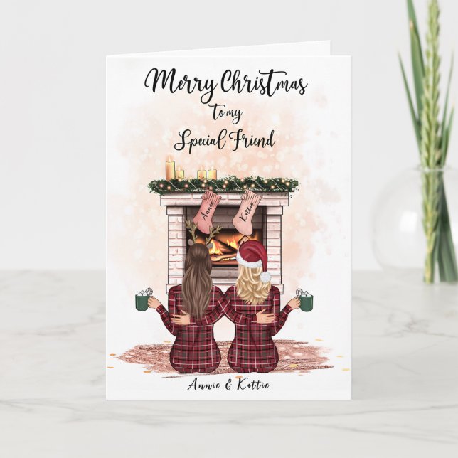 Personalised Christmas card Best Friend (Front)