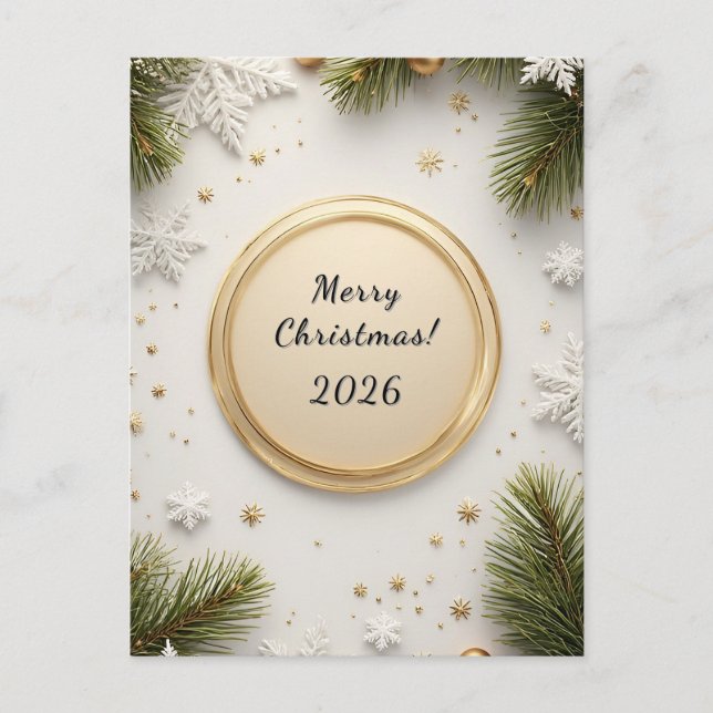 🎁Personalised Christmas Card Elegant Wishes ✨ (Front)