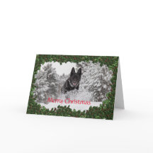 Personalised Christmas card featuring Alsatian dog