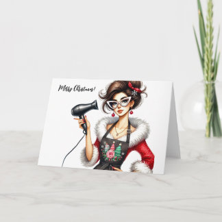 Personalised Christmas Card for Chic Hairdresser