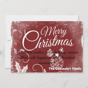Personalised Christmas Card.  Holiday Card