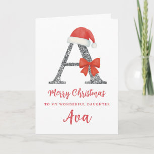 Personalised Christmas Card - Letter A