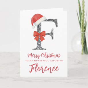 Personalised Christmas Card - Letter F