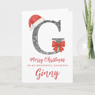 Personalised Christmas Card - Letter G