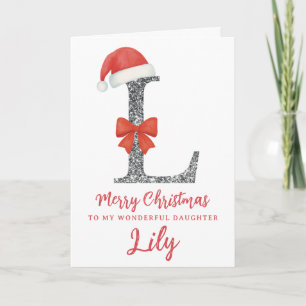 Personalised Christmas Card - Letter L