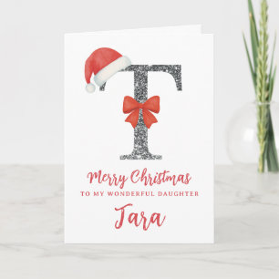 Personalised Christmas Card - Letter T