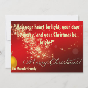 Personalised Christmas Card. Replace Name with you Holiday Card