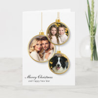Personalised Christmas Card with Hanging Ornaments