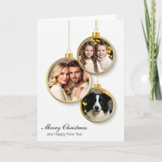 Personalised Christmas Card with Hanging Ornaments