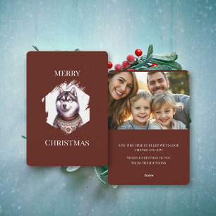 Personalised Christmas Cards, Husky Holiday Card