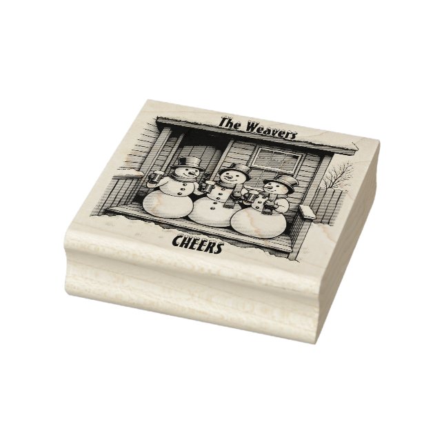 Personalised Christmas "Cheers" Rubber Stamp (Stamp)
