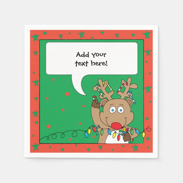 Personalised Christmas Cocktail Napkins (Front)