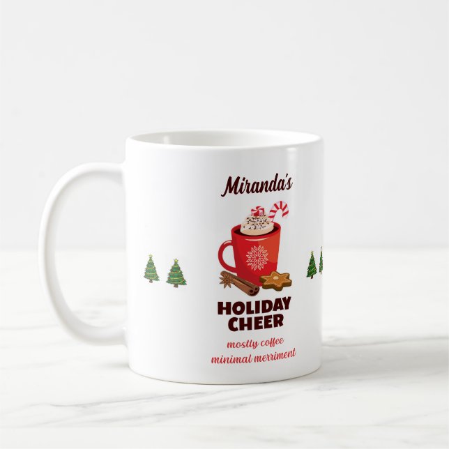 Personalised Christmas Coffee Lover  Mug (Left)