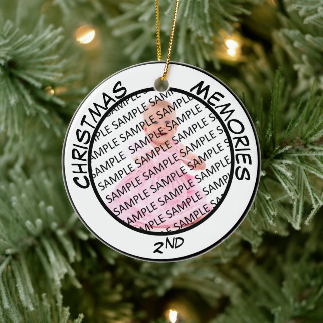 Personalised Christmas Commemorative Add Year Ceramic Ornament (Tree)