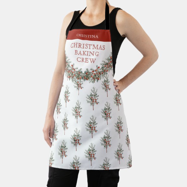 Personalised Christmas Cookie Baking Crew Custom  Apron (Insitu)