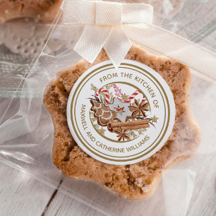 Personalised Christmas Cookie Holiday Baking Classic Round Sticker