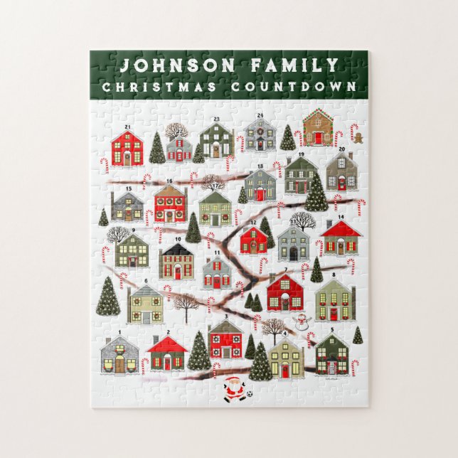 Personalised Christmas Countdown Jigsaw Puzzle (Vertical)