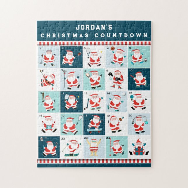 Personalised Christmas Countdown Jigsaw Puzzle (Vertical)
