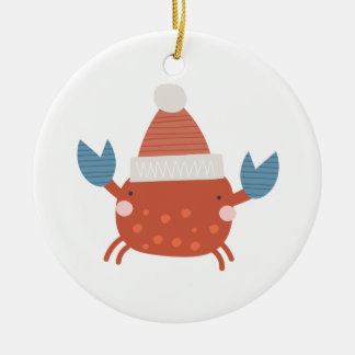 Personalised Christmas Crab/"Sandy Claws"  Ceramic Ornament
