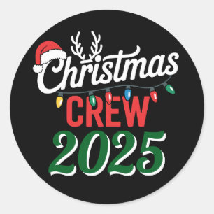 Personalised Christmas Crew 2025 Xmas Family Classic Round Sticker