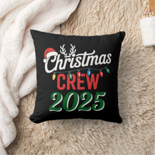 Personalised Christmas Crew 2025 Xmas Family Cushion