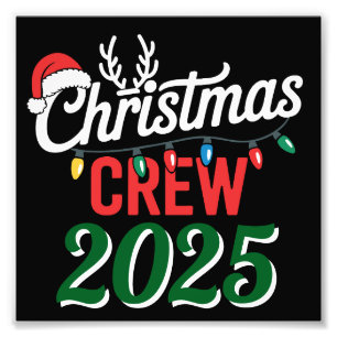 Personalised Christmas Crew 2025 Xmas Family Photo Print