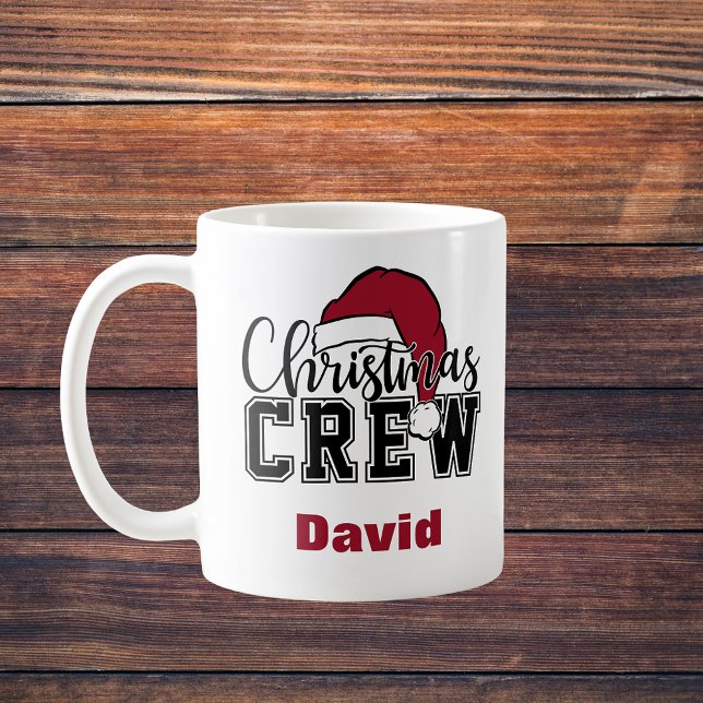 Personalised Christmas Crew Mug with Santa Hat (Personalized Christmas Crew Mug with Santa Hat
)