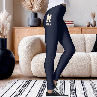 Personalised Christmas Deep Navy Classic Champagne Leggings